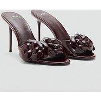 Mango Patent Leather Floral Heeled Sandals