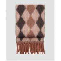 Mango Diamond Pattern Scarf With Fringes