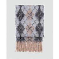 Mango Diamond Pattern Scarf With Fringes