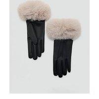 Mango Faux Fur Cuff Gloves