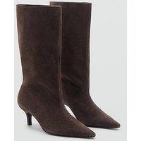 Mango Suede Ankle Boot With Kitten Heel - Brown