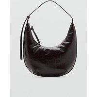 Mango Medium Oval Bag With A Pebbled Effect - Brown