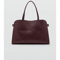 Mango Medium Bag With Pebbled Leather Effect - Red