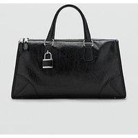 Mango Rectangular Handbag With Handles - Black