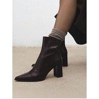 Mango Heeled Ankle Boot - Brown