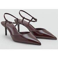 Mango Kitten Heeled Shoes With Ankle Strap - Red