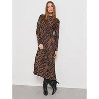 Mango Satin Animal Print Dress