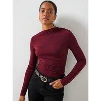 Mango Draped Fitted T-Shirt - Red