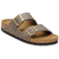 Birkenstock Arizona Leopard Foil Print Sandal - Grey Taupe