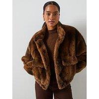 Mango Fur Effect Jacket With Pockets