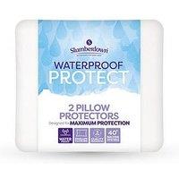 Slumberdown Waterproof Protect Pillow Protector, 2 Pack - 300 Washes