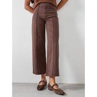 Mango Paloma High Waist Wide Leg Jeans With Seams - Brown