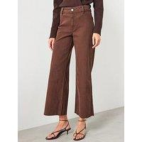 Mango Catherin Culotte High Rise Jeans - Brown