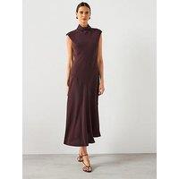 Mango Long Turtleneck Dress - Brown