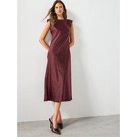 Mango Fitted Satin Dress - Purple