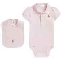 Polo Ralph Lauren Baby Girls Bodysuit & Bib Gift Box Set - Light Pink