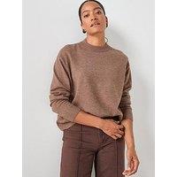 Mango Oversized Jersey With Ribbed Trim - Grey