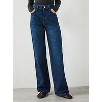 Mango Danila Wide Leg High Rise Jeans - Blue