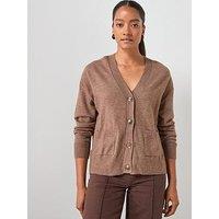 Mango V-Neck Cardigan With Pockets - Brown