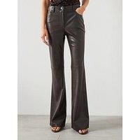 Mango Leather Effect Skinny Trousers - Brown