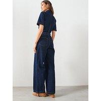 Mango Belt Denim Jumpsuit