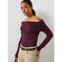 Mango Fitted Jumper With Draped Neckline - Red