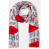 Accessorize Lightweight Lips Print Scarf - Cream