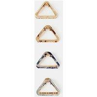 Accessorize 4 Pack Resin Triangle Claw Clips - Multi
