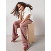 The Very Collection Girls Wide Leg Trousers With Slogan T-Shirt - Pink