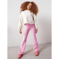 The Very Collection Girls Contrast Sweat Hoody And Bottoms - Cream/Pink