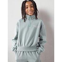 The Very Collection Girls Half Zip Up Sweatshirt - Green
