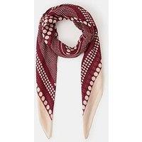 Accessorize Large Polka Dot Heart Scarf - Red