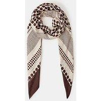 Accessorize Large Polka Dot Heart Satin Scarf - Ivory