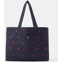Accessorize Heart Corduroy Shopper Bag - Blue