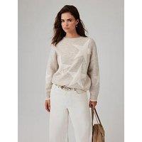 Mint Velvet Stone Star Jumper - Cream