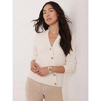Mint Velvet Cream Asymmetric Cardigan - White