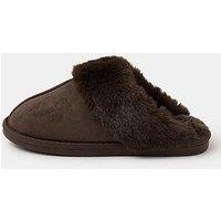 Accessorize Suedette Mule Slippers - Brown