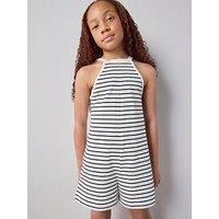 The Very Collection Girls Stripe Playsuit - Print