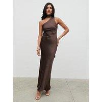 Pretty Lavish Sheree One Shoulder Sash Maxi Dress - Brown