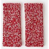 Accessorize Chunky Two Tone Wrist Warmers - Red