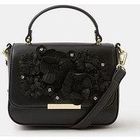 Accessorize 3D Flower Crossbody Bag - Black