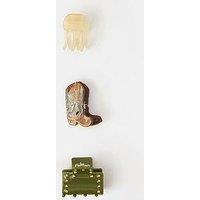 Accessorize 3-Pack Mix Cowboy Stud Claw Clips - Multi