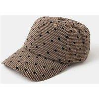 Accessorize Heart Houndstooth Baseball Cap - Brown