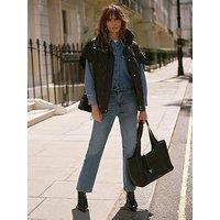 Mint Velvet Quilted Oversized Gilet - Black