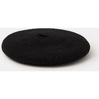 Accessorize Plain Wool Beret - Black