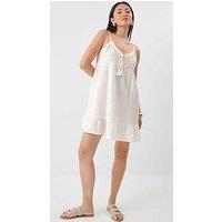 Accessorize Lace Trim Mini Dress - Cream