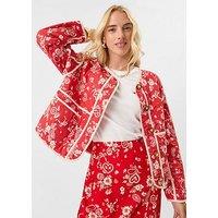 Accessorize Paisley Quilted Jacket - Red