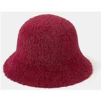 Accessorize Fluffy Bucket Hat - Burgundy Red