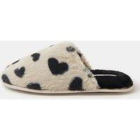 Accessorize Heart Fluffy Mule Slippers - Multi