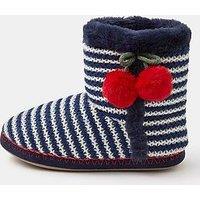Accessorize Cherry Stripe Slipper Boots - Blue